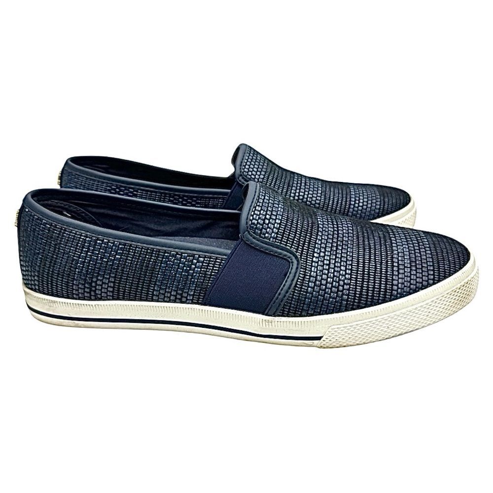 Lauren Ralph Lauren Jinny Woven Slip-On Sneaker Navy Size 10 Medium Pre-Owned - Picture 6 of 10